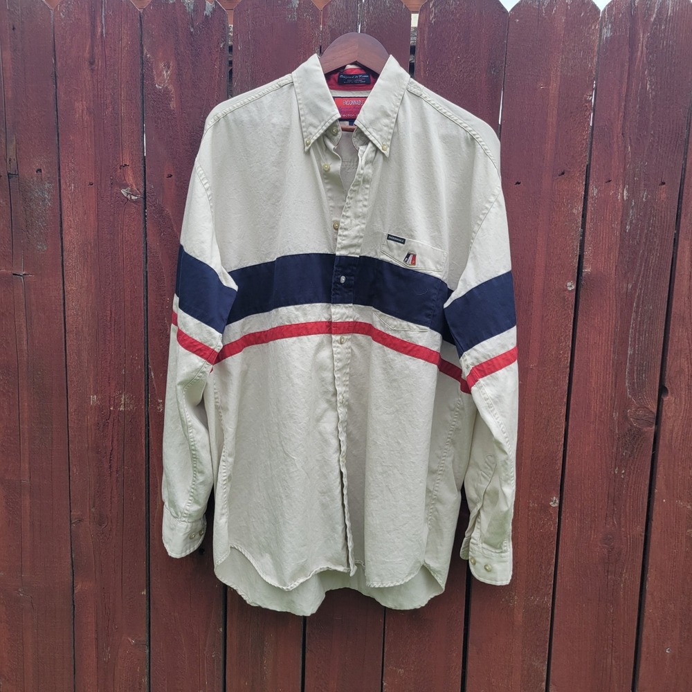 VTG 90s Faconnable Equipe de France FFF Collection Officielle Shirt L Blokecore